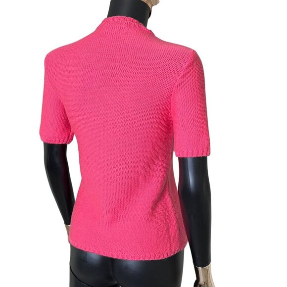 Pendleton Vintage 100% Merino Wool Pink Short Sleeve Sweater Top | Size SP - Picture 9 of 12